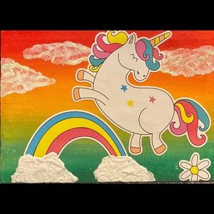 hand painted unicorn canvas